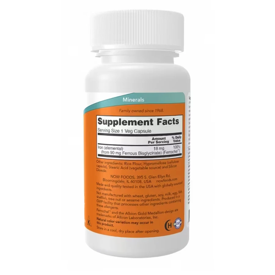 Железо Now Foods Iron 18 мг капсулы, №120: цены и характеристики