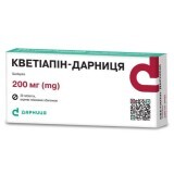 Кветиапин-Дарница 200 мг таблетки, покрытые пленочной оболочкой, №30