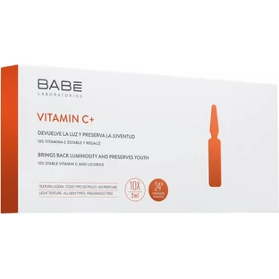 Ампулы-концетрат Babe Laboratorios Vitamin C+ для депигментации с антиоксидантным эффектом, 10 x 2 мл 