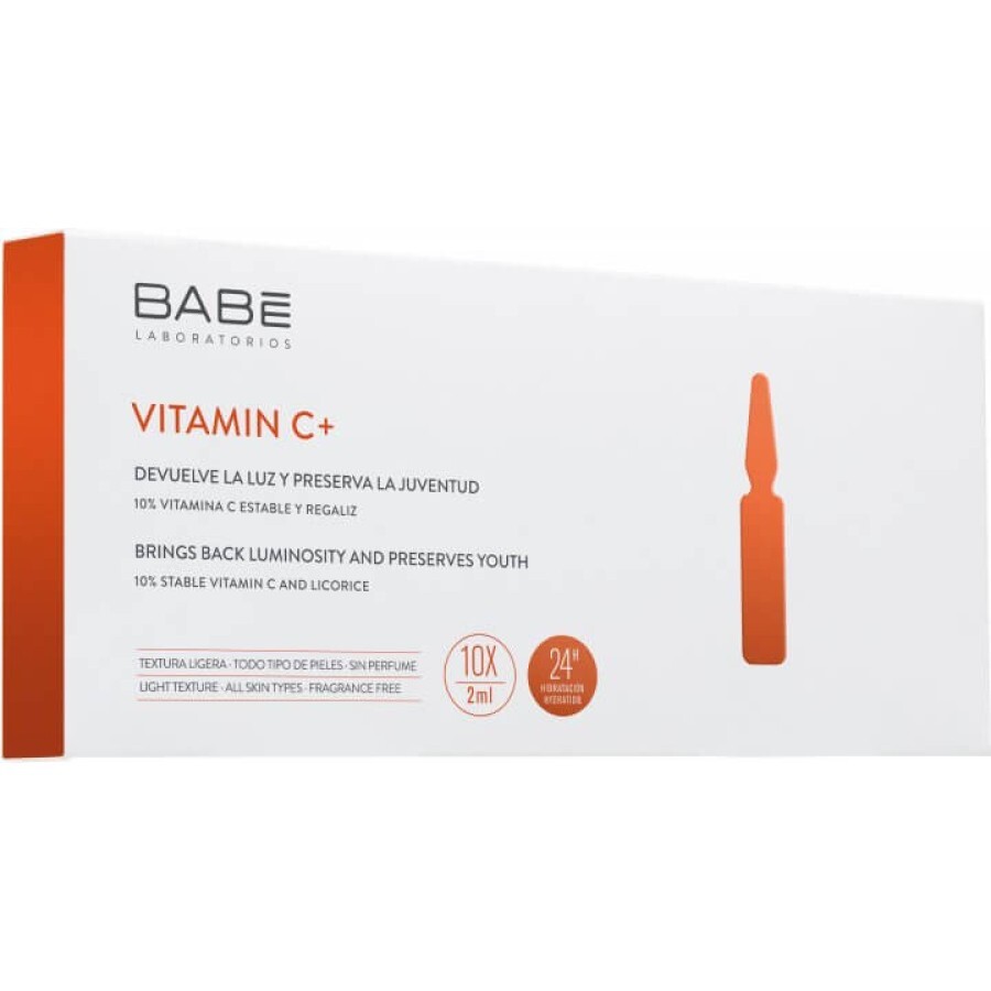 Ампули-концетрат Babe Laboratorios Vitamin C+ для депігментації з антиоксидантним ефектом, 10 x 2 мл : ціни та характеристики