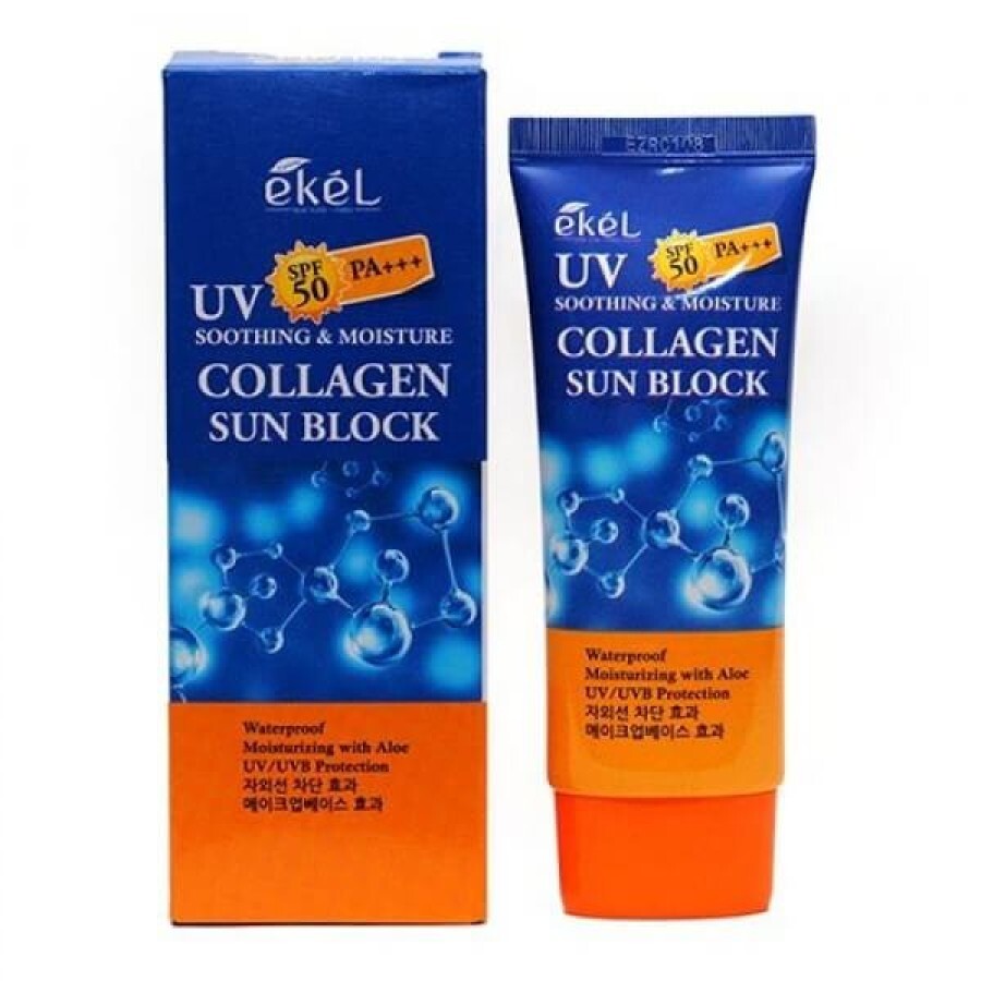Крем для обличчя Ekel Collagen Sun Block з коллагеном сонцезахисний SPF-50 PA+++, 70 мл: ціни та характеристики
