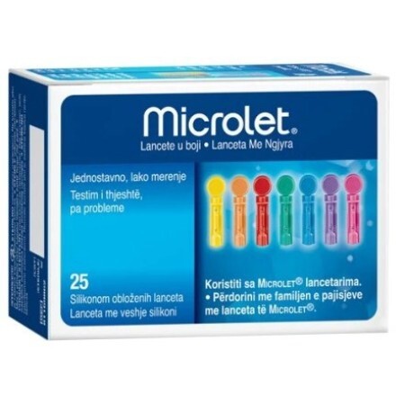Ланцеты  Microlet с силиконовым покрытием, №25