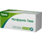 Метформін Тева 500 мг таблетки, вкритi плiвковою оболонкою, №50: ціни та характеристики