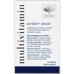 Вітаміни і мінерали для чоловіків New Nordic Multivitamin active man таблетки, №60 