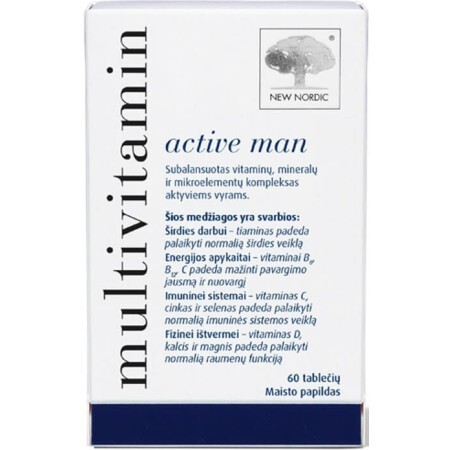 Витамины и минералы для мужчин New Nordic Multivitamin active man таблетки, №60