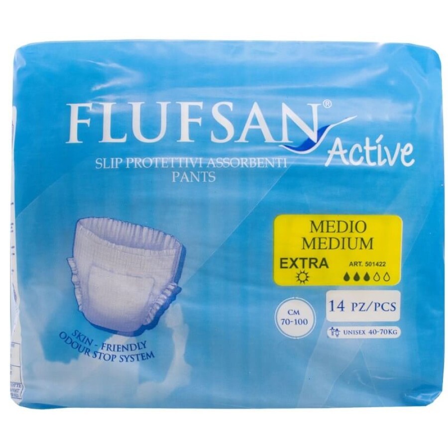 Подгузники-трусики для взрослых FLUFSAN Active Medium размер M (40-70 кг, 70-100см), 14 шт: цены и характеристики