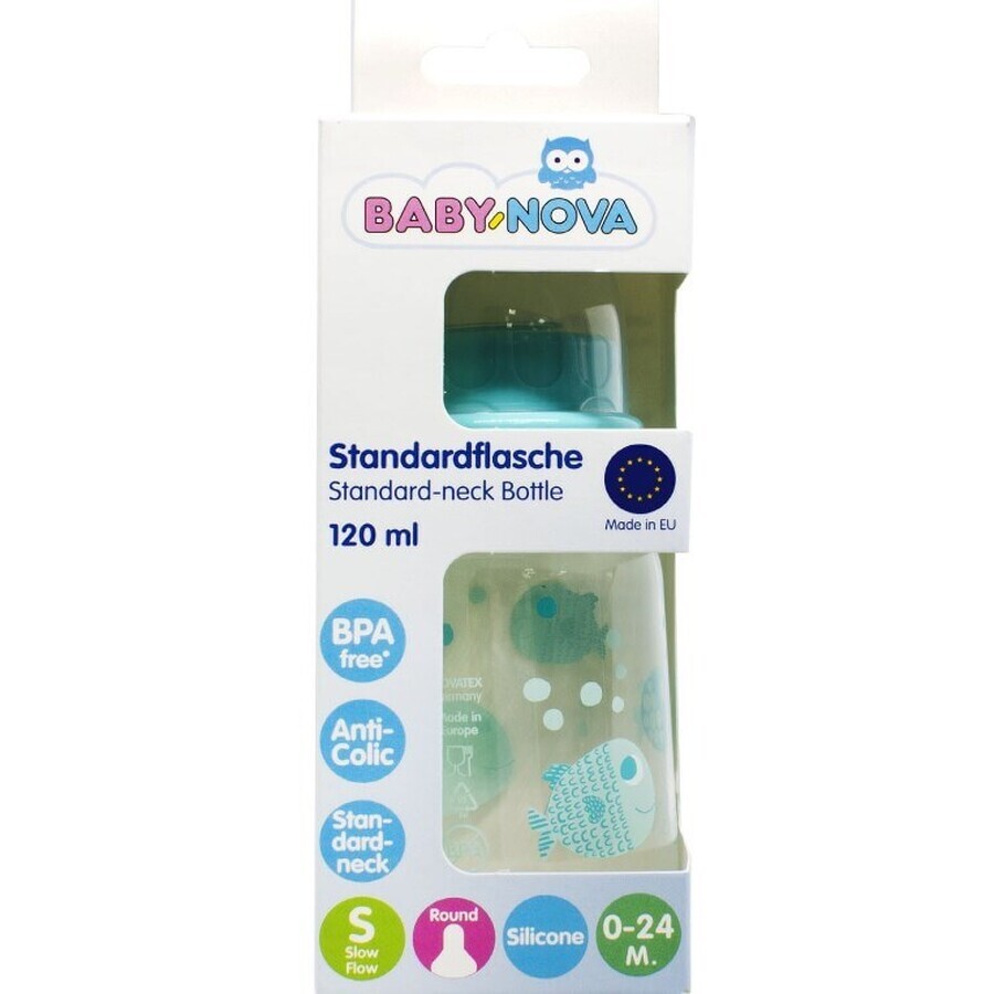 Пляшка пластикова Baby-Nova Декор 46010-3, 120 мл, нейтральна: ціни та характеристики