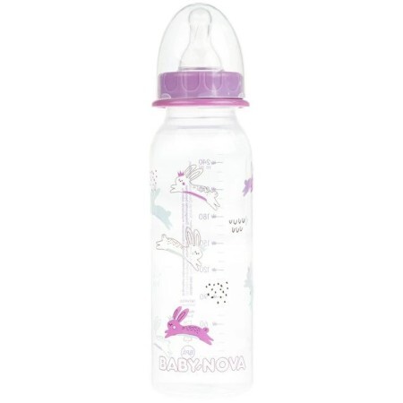 Бутылка пластиковая Baby-Nova Декор 47010-2 для девочек, 240 мл