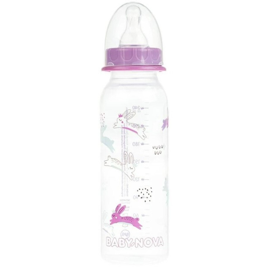 Бутылка пластиковая Baby-Nova Декор 47010-2 для девочек, 240 мл: цены и характеристики