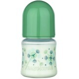 Пляшечка пластикова Baby-Nova Декор, широке горлишко,150 мл, зелена