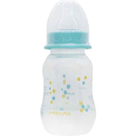 Бутылочка Baby Nova пластиковая одноцветная 130 мл, голубая