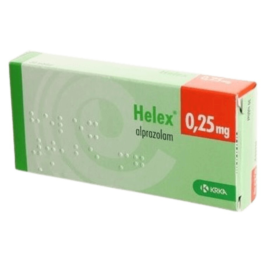 Хелекс табл. 0,25 мг №15: ціни та характеристики