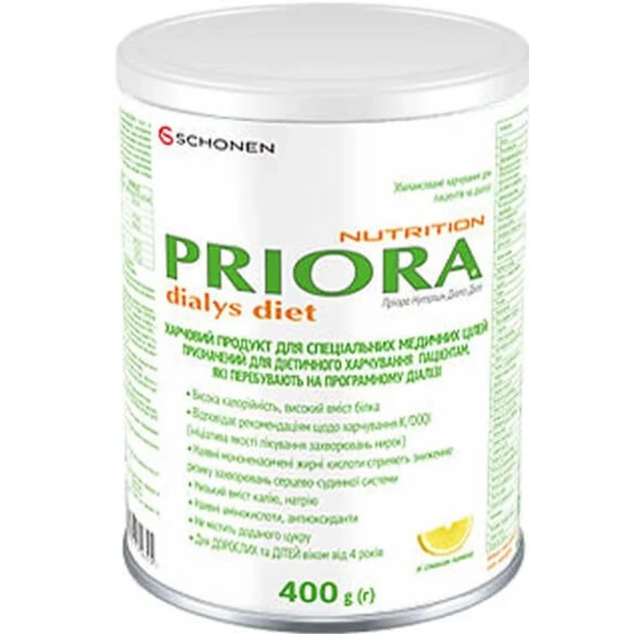 Дієтична суміш Priora Nutrition Dialys Diet для спеціальних медичних цілей, 400 г : ціни та характеристики