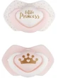 Пустышка Canpol babies Royal baby (22/651_pin) силиконовая, симметричная 6-18 месяцев 2 шт., розовая