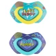 Пустушка Canpol babies Neon love (22 / 653_blu) силіконова симетрична  6-18 місяців, блакитна,  2 шт. 