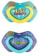 Пустышка Canpol babies Neon love 22 / 653_blu силиконовая симметричная 6-18 месяцев, голубая, 2 шт.
