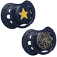 Пустышка Lovi Stardust 22/894_blue, силиконовая динамическая, 6-18 мес., 2 шт.