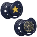 Пустышка Lovi Stardust 22/894_blue, силиконовая динамическая, 6-18 мес., 2 шт.