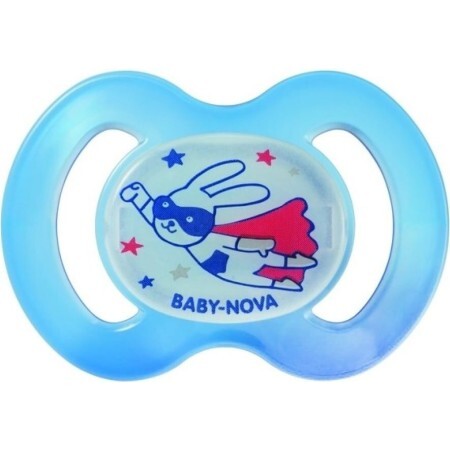 Пустышка Baby-Nova Good Night 24242-1 силиконовая ортодонтическая, ночная, размер 1, голубая