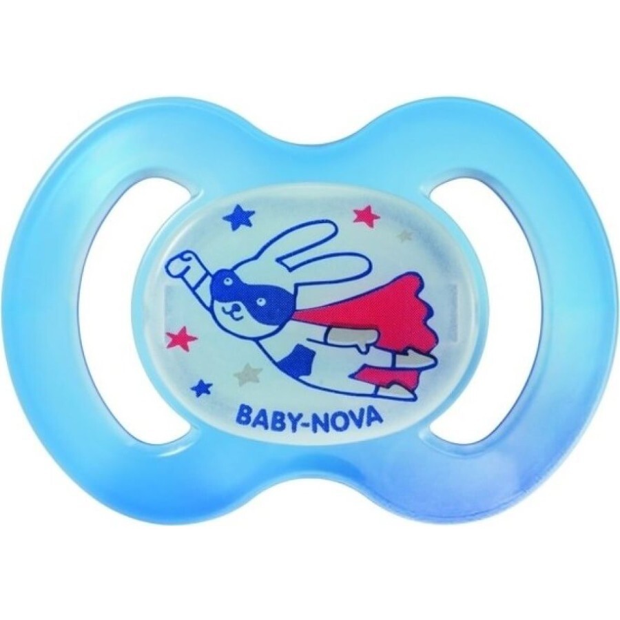 Пустушка Baby-Nova Good Night 24242-1 силіконова ортодонтальна, нічна, розмір 1, голуба: ціни та характеристики