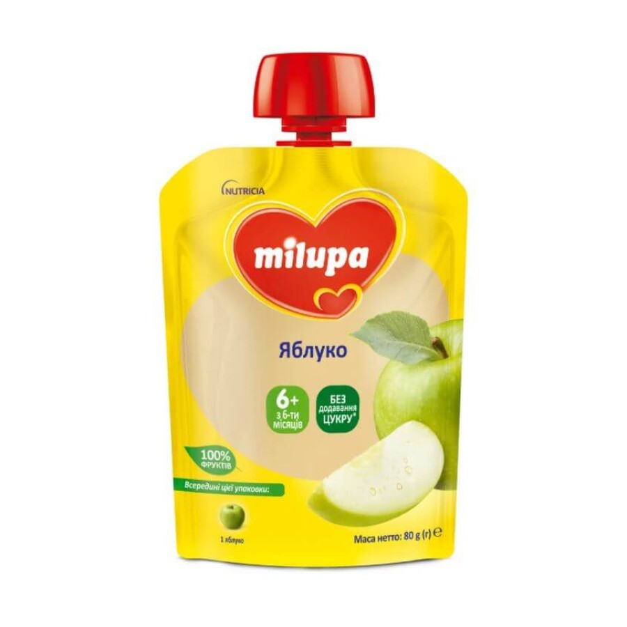 Пюре фруктовое Milupa с яблоком от 6 месяцев пауч 80 г: цены и характеристики