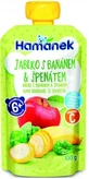 Пюре фруктово-овочеве Hamanek Яблуко з бананами та шпинатом, 100 г