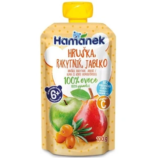 Пюре Hamanek Яблуко груша та обліпиха з 6 місяців, 100 г