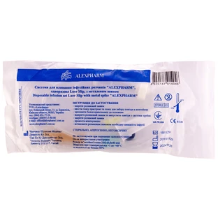 Система Alexpharm для вливания инфузионных растворов Luer Slip с металлическим шипом, 1 шт.