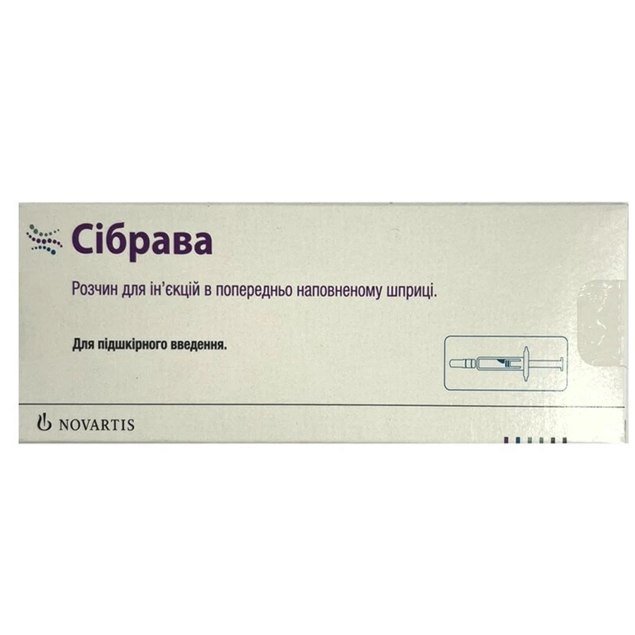 Сібрава р-н д/ін. 284 мг попер. заповн. шприц 1,5 мл: ціни та характеристики