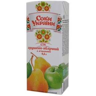 Сік Соки України Грушево - яблучний, 0.2 л