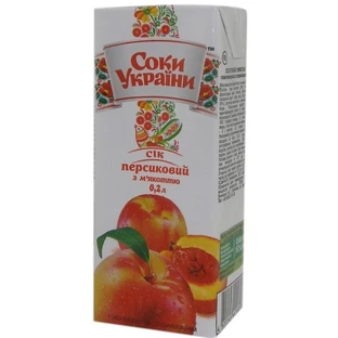 Сік Соки України Персиковий, 0,2 л