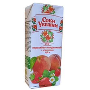 Сок Соки Украины Персиково-клубничный, 0,2 л