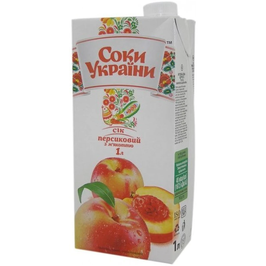 Сік Соки України Персиковий, 1 л: ціни та характеристики