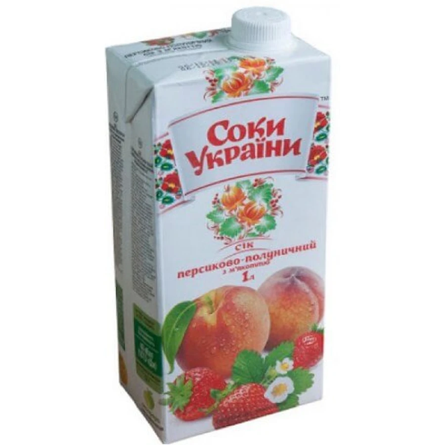 Сік Соки України Персиково-полуничний, 1 л: ціни та характеристики