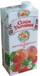 Сок Соки Украины Персиково-клубничный, 1 л