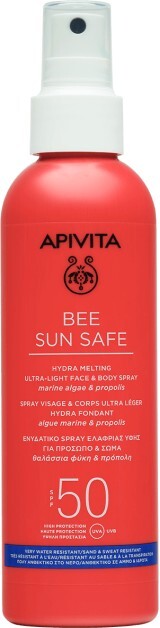 Спрей солнцезащитный Apivita Bee Sun Safe для лица и тела SPF50, 200 мл
