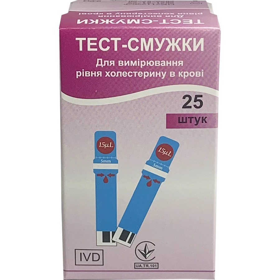 Тест-полоски для измерения уровня холестерина в крови EasyTouch, 25 шт.: цены и характеристики