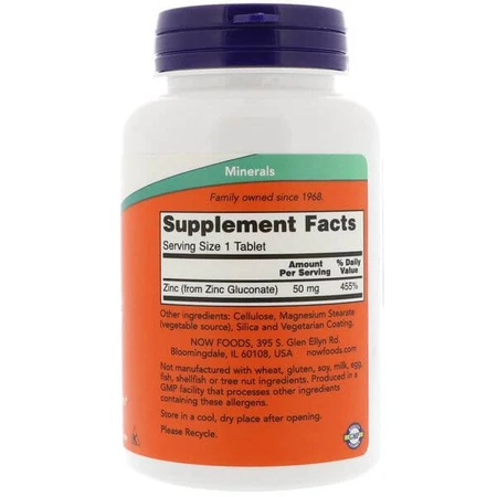 Цинк 50 мг Now Foods табл. №250: ціни та характеристики