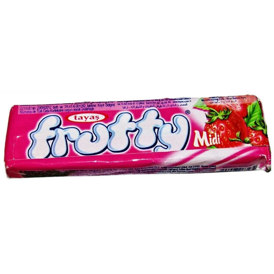Жувальні цукерки Tayas Frutty Midi Полуничний сік, 20 г: ціни та характеристики