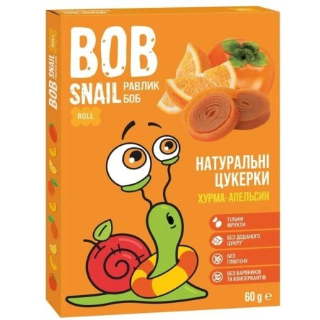 Натуральні цукерки Bob Snail Хурма-Апельсин, 60 г