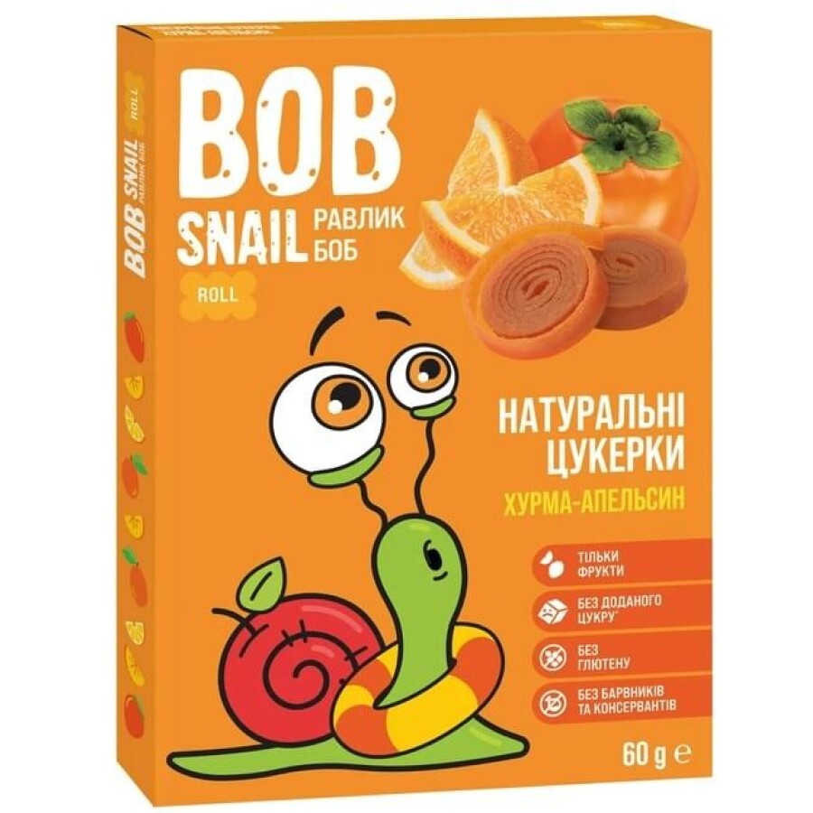 Натуральні цукерки Bob Snail Хурма-Апельсин, 60 г: ціни та характеристики