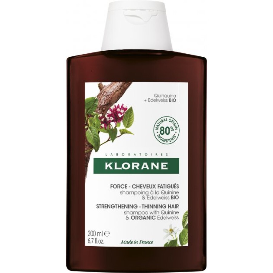Зміцнювальний шампунь Klorane Хінін та едельвейс проти випадіння волосся 200 мл: ціни та характеристики