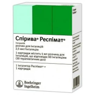 Спірива респімат р-н д/інг. 2,5 мкг/інг картридж з інгал. Респімат® 4 мл, 60 ингаляцій