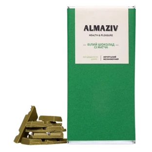 Білий шоколад Almaziv із матчу, 0% цукру, 80 г