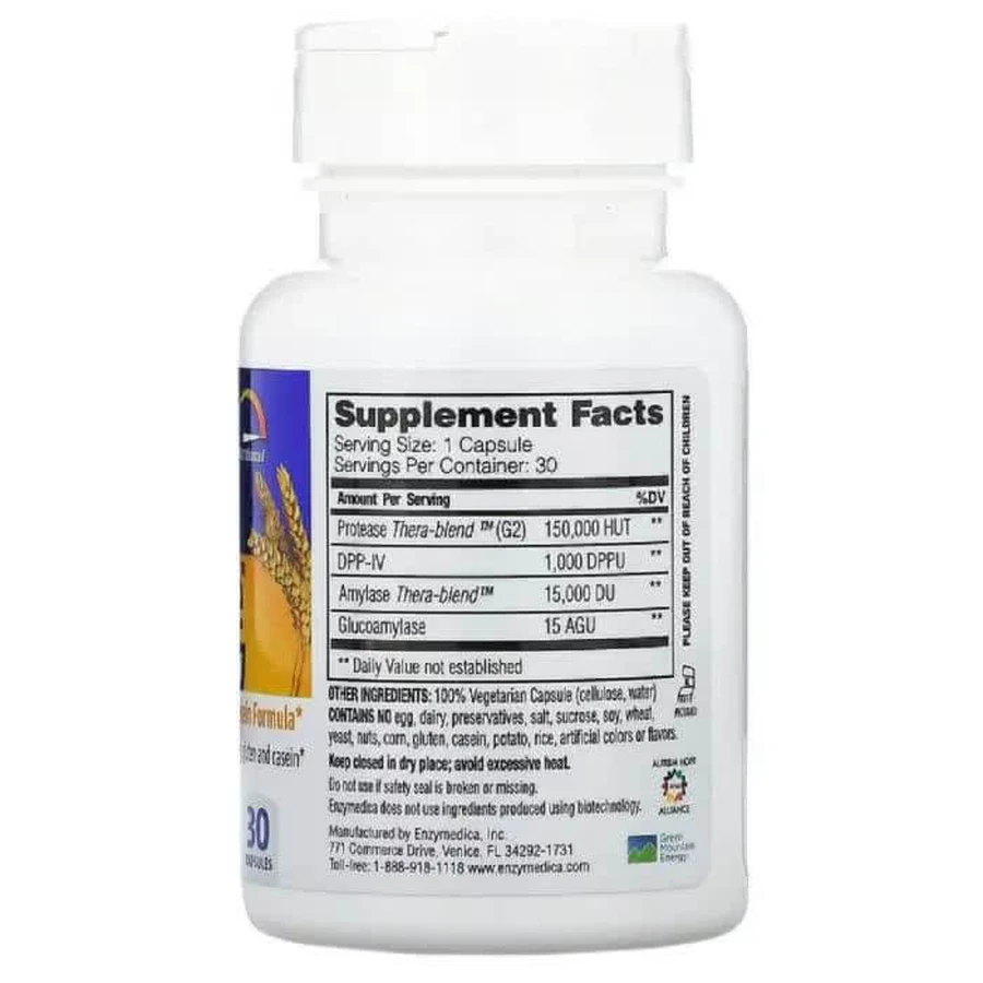 Ферменти для перетравлення глютену GlutenEase Extra Strength Enzymedica 30 капсул: ціни та характеристики