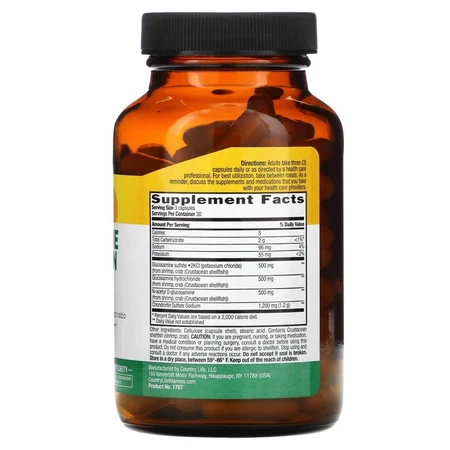 Глюкозамин и хондроитин Glucosamine/Chondroitin Formula Country Life 90 капсул: цены и характеристики