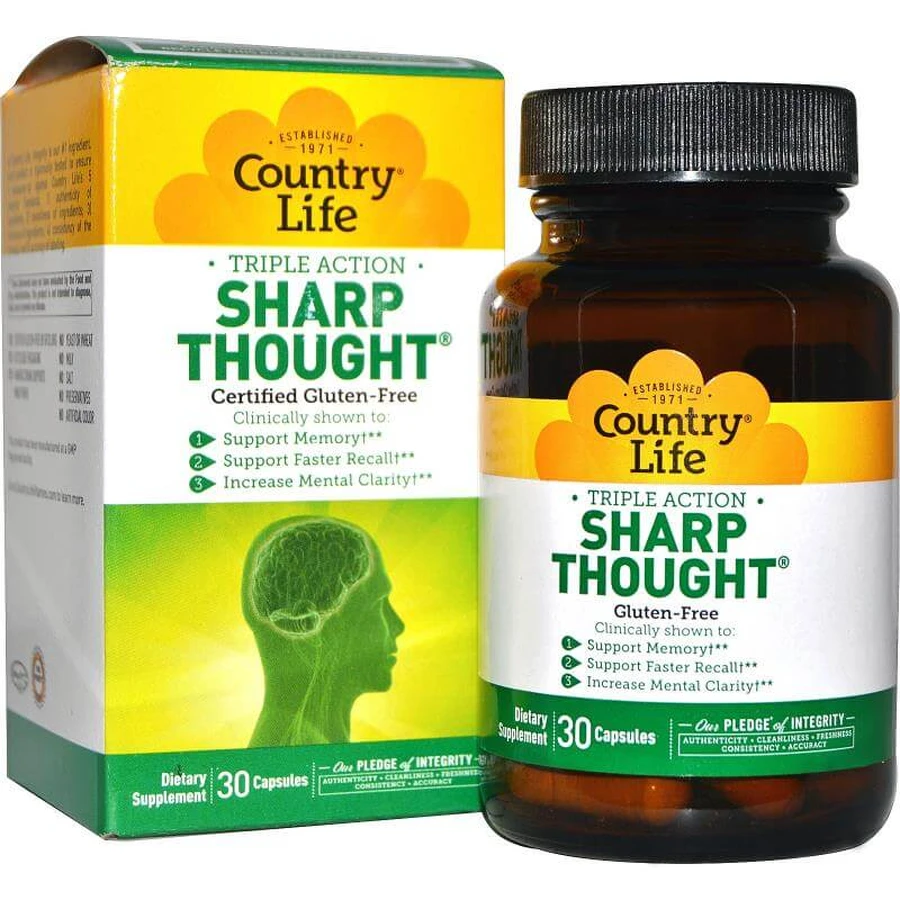 Комплекс для поддержания мозговой деятельности Sharp Thought Country Life 30 капсул: цены и характеристики