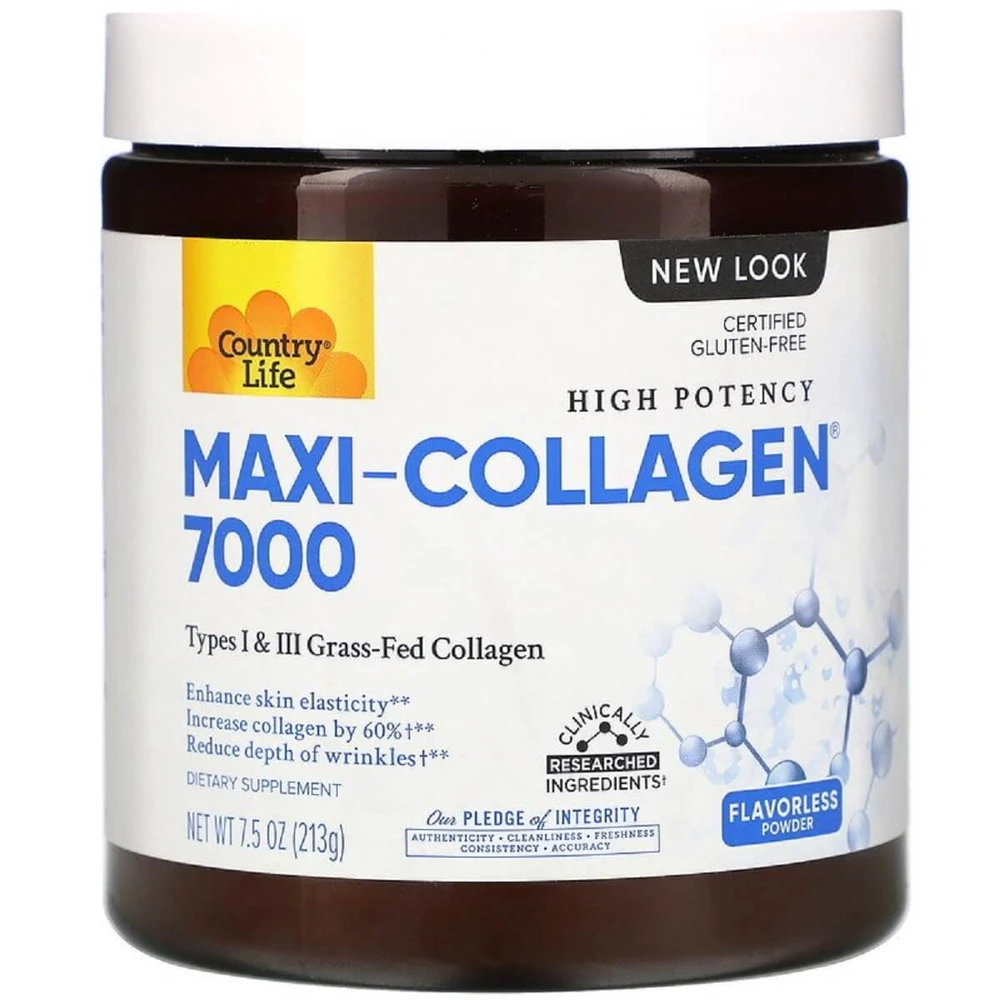Коллаген 1 и 3 типов + Биотин Maxi Collagen Country Life 75 унций (210 гр): цены и характеристики