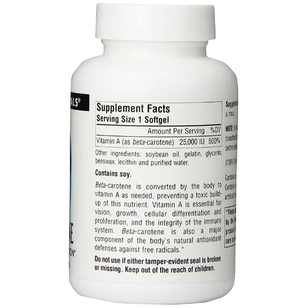 Бета Каротин (Витамин А) 25000МЕ Source Naturals 100 желатиновых капсул: цены и характеристики
