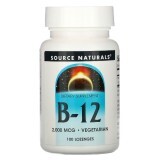 Вітамін B12 Цианокобаламин 2000 мкг Source Naturals 50 льодяників